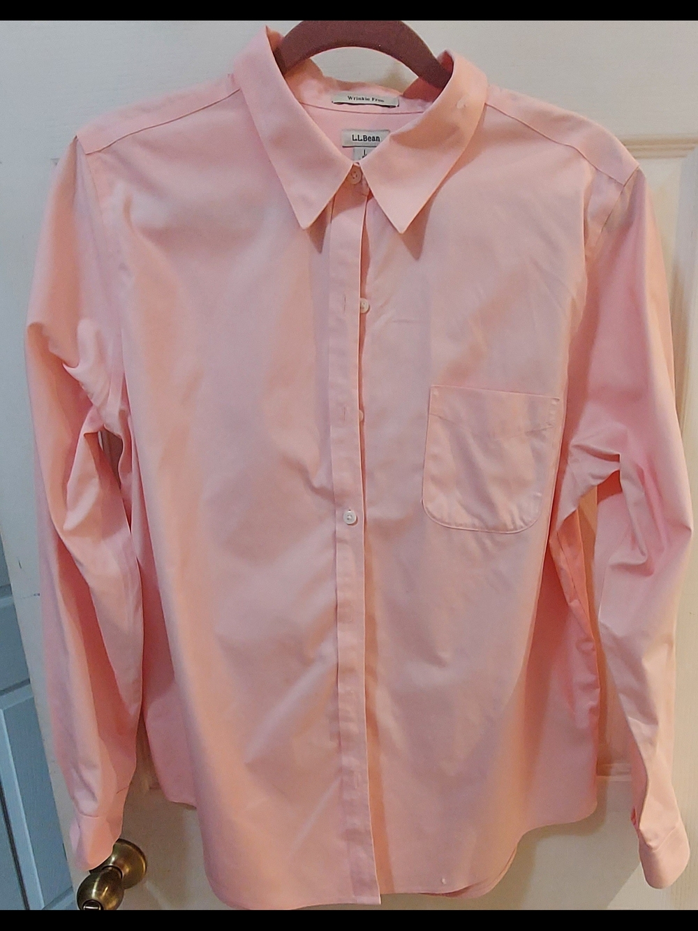 L.L. Bean Men's Light Pink Button-Up Dress Shirt